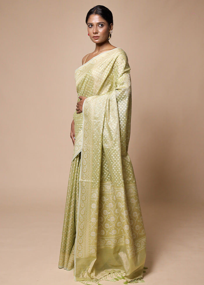 Green Tissue Silk Saree With Blouse Piece Free Shipping Eastbay