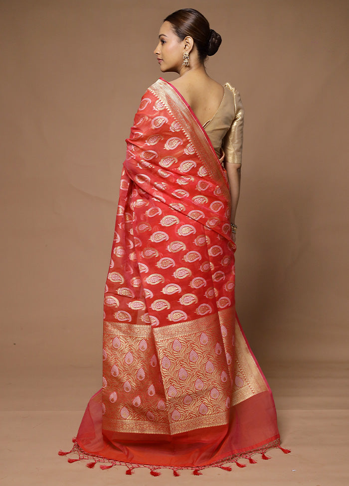 Pink Kora Silk Saree With Blouse Piece Reliable