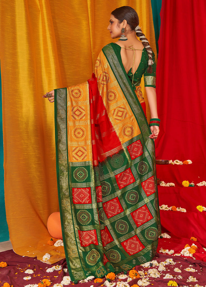 Mustard Tussar Silk Saree With Blouse Piece Sale Enjoy