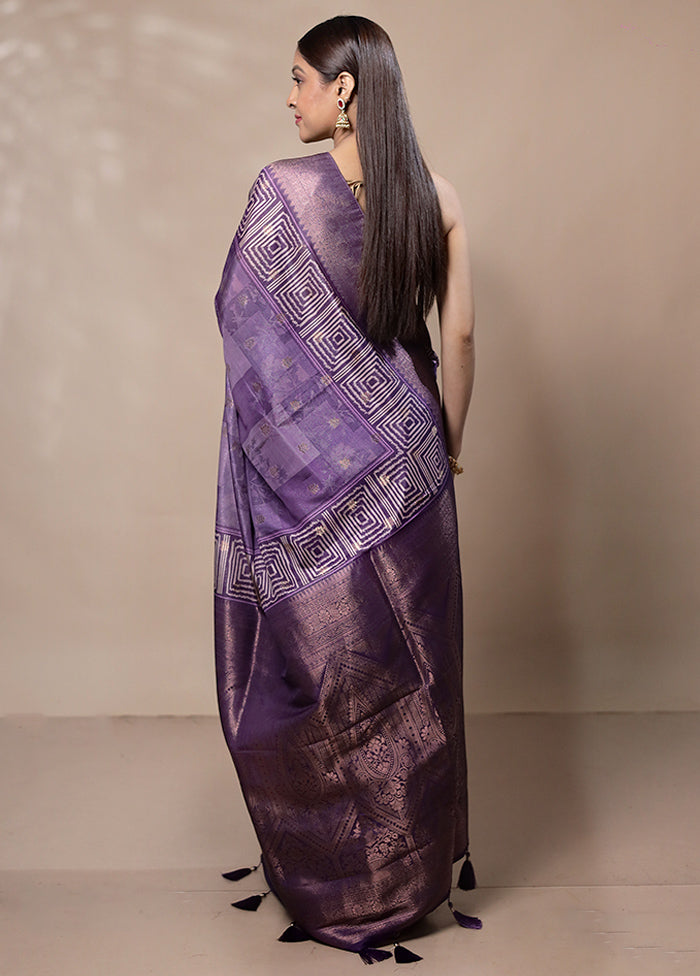 Violet Dupion Silk Saree With Blouse Piece Buy Cheap Recommend