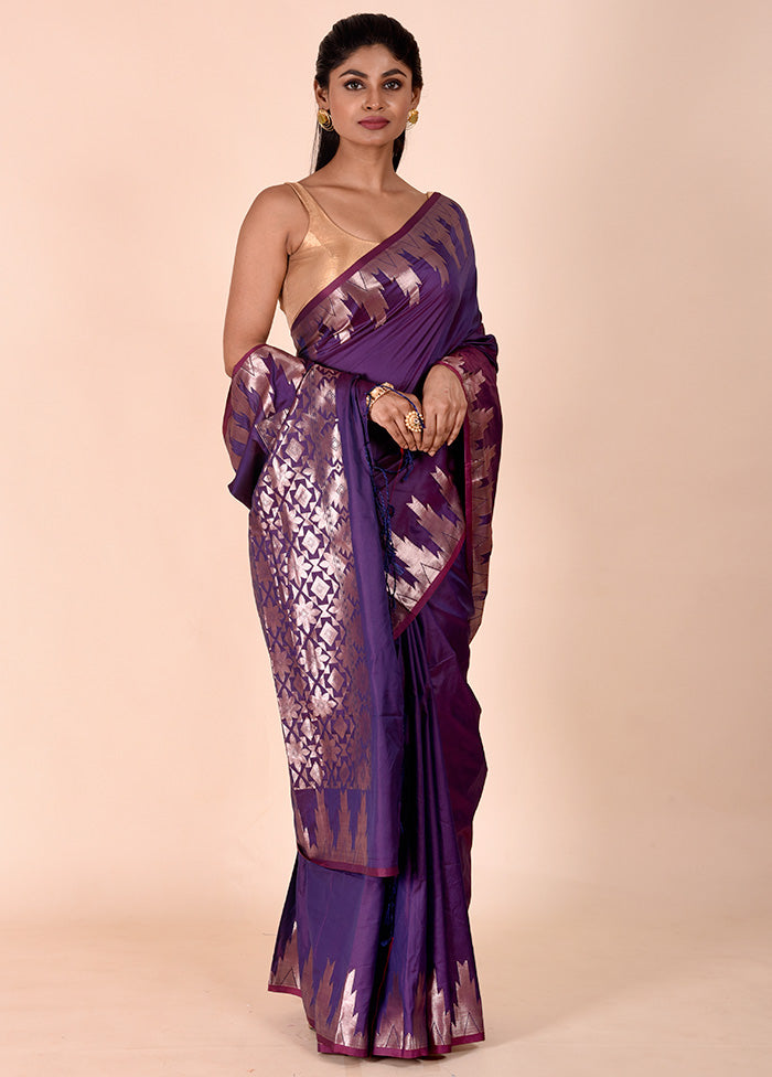 Purple Cotton Saree With Blouse Piece Best Wholesale Online