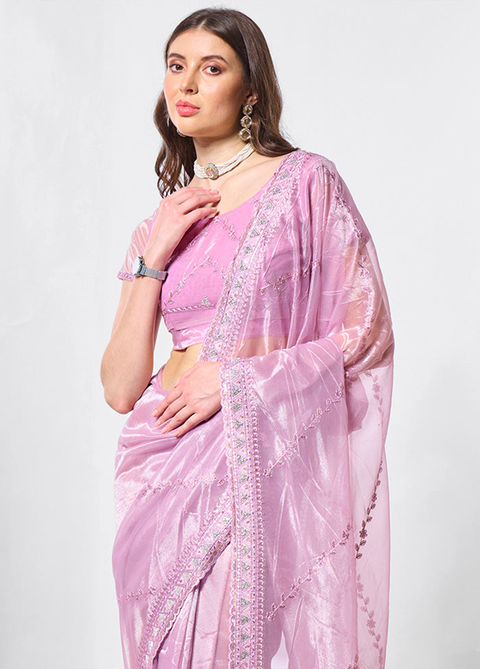 Purple Net Saree With Blouse Piece Outlet Locations Cheap Online