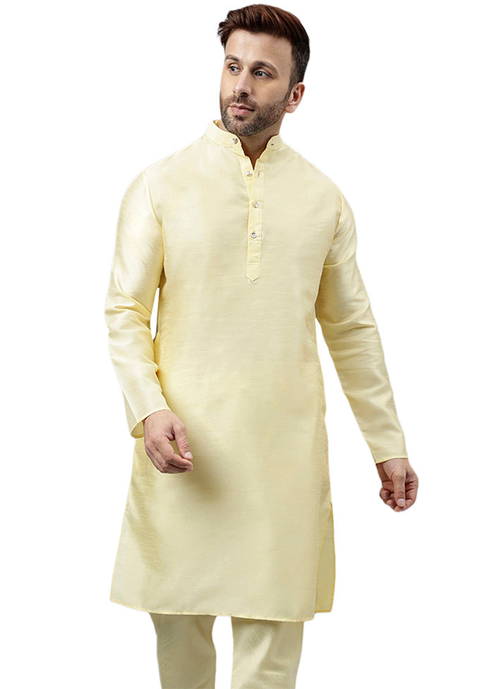 Lemon Dupion Silk Solid Kurta Outlet Amazing Pice