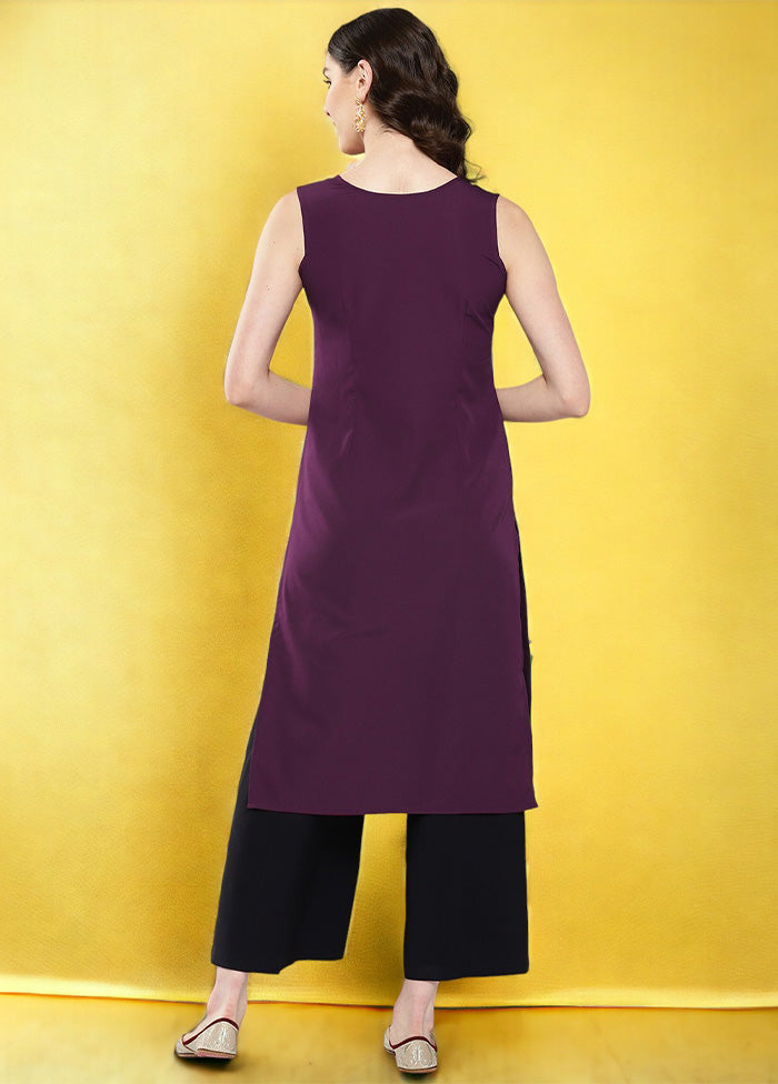 Burgundy Readymade Silk Kurti Under 70 Dollars