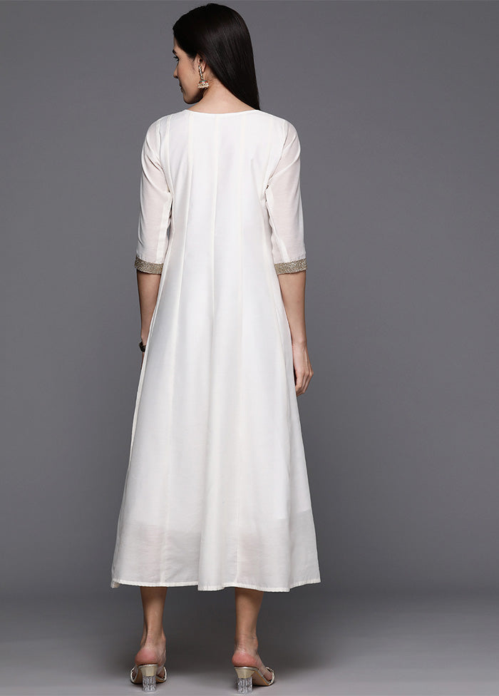 Off White Readymade Polyester Indian Dress Official Site For Sale