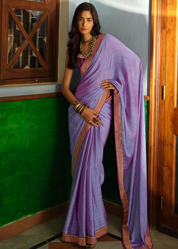 Violet Dupion Silk Saree With Blouse Piece Manchester Great Sale Online