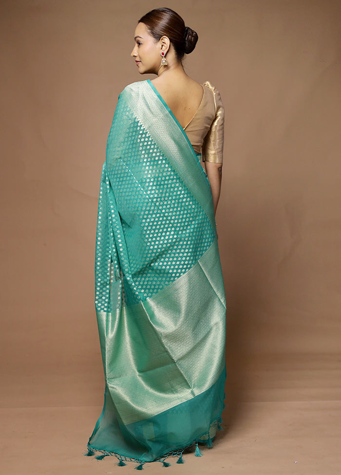 Green Kora Silk Saree With Blouse Piece Low Pice Fee Shipping Sale Online