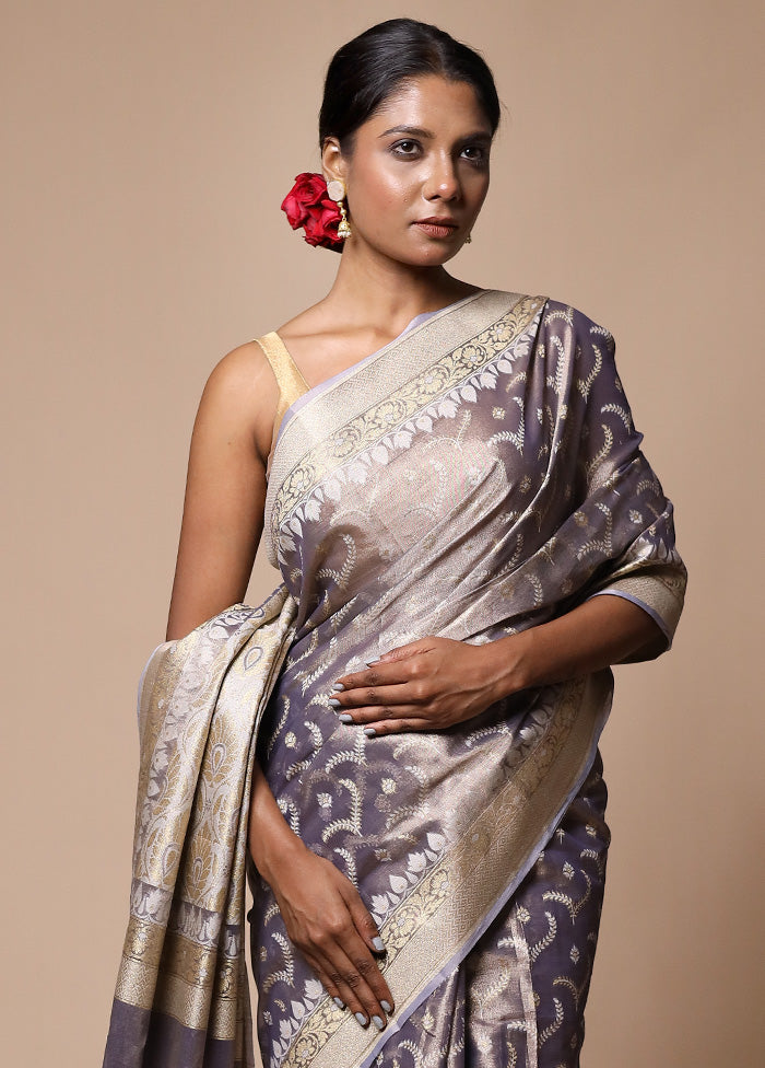 Blue Tissue Silk Saree With Blouse Piece Free Shipping Best