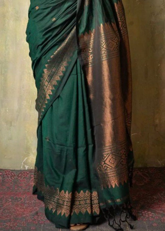 Green Banarasi Silk Saree With Blouse Piece Sale Amazon