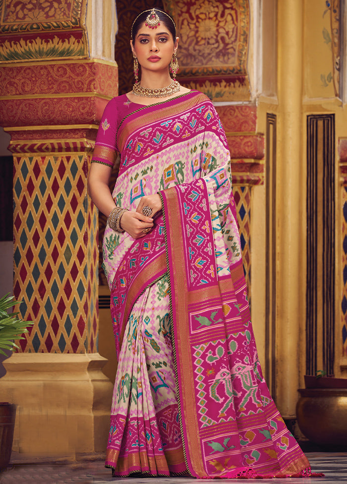 Multicolor Spun Silk Saree With Blouse Piece Buy Cheap Latest