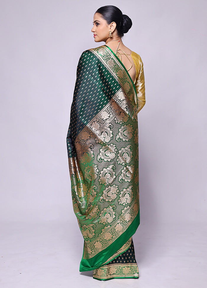 Green Banarasi Silk Saree With Blouse Piece Outlet Cheap Online