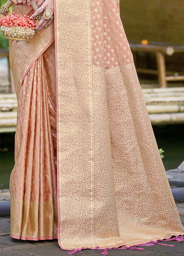 Cream Spun Silk Saree With Blouse Piece With Mastercard Cheap Online