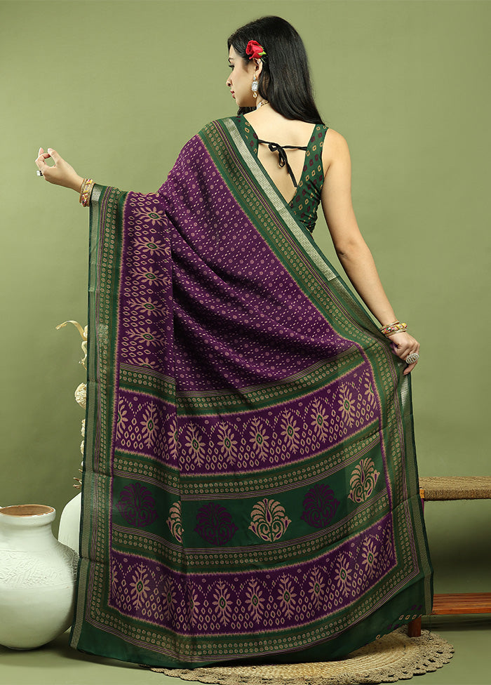 Purple Dupion Silk Saree With Blouse Piece Hot Sale Online