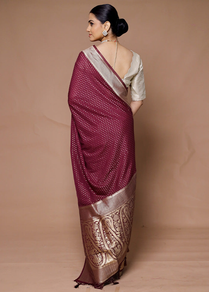 Maroon Georgette Saree With Blouse Piece Discount Latest