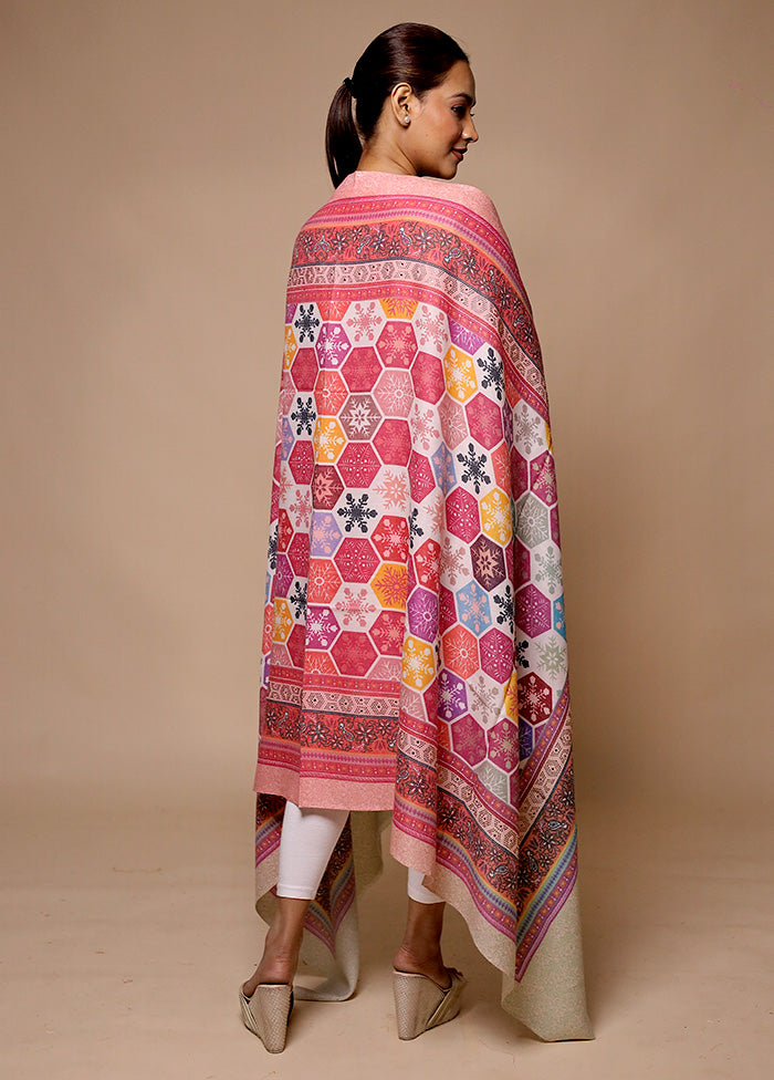 Pink Butta Work With Zari Woven Border Shawl Buy Cheap 2025