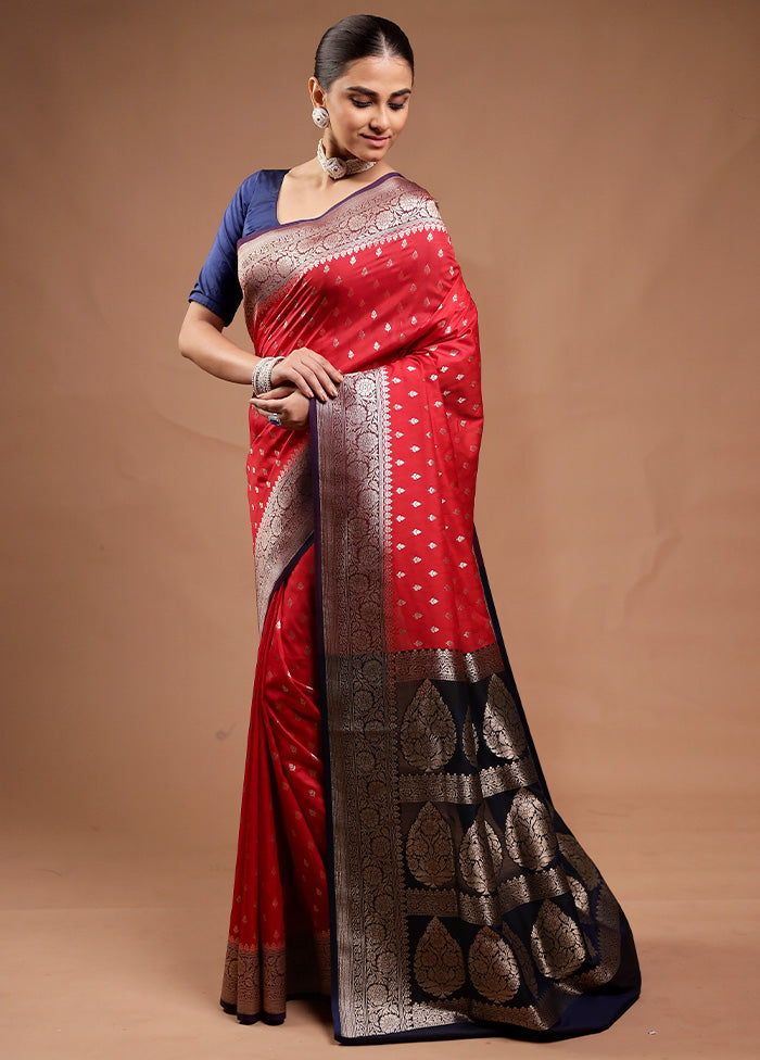 Red Katan Silk Saree With Blouse Piece Amazon Footaction