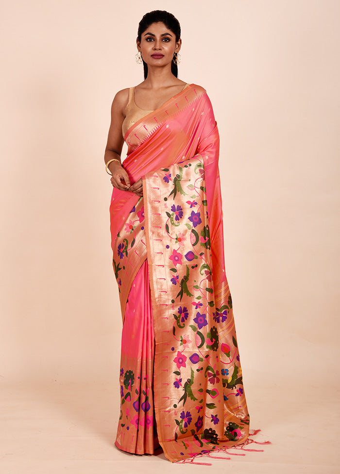 Pink Dupion Silk Saree With Blouse Piece From China