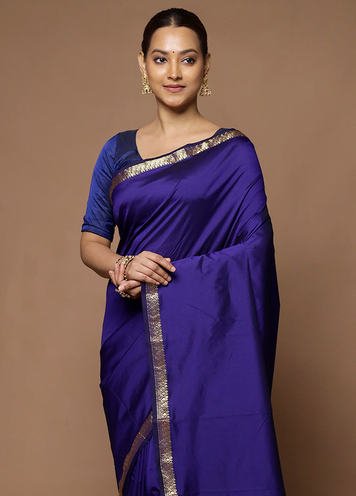 Blue Kanjivaram Silk Saree With Blouse Piece Sale Geniue Stockist