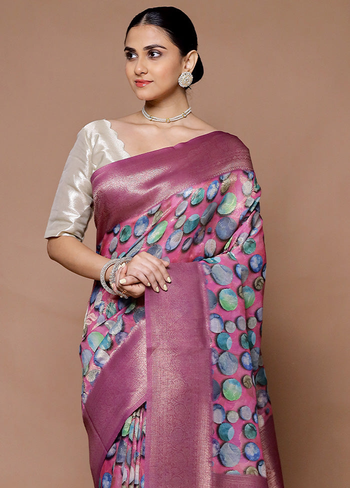 Pink Dupion Silk Saree With Blouse Piece Best Wholesale Cheap Pice