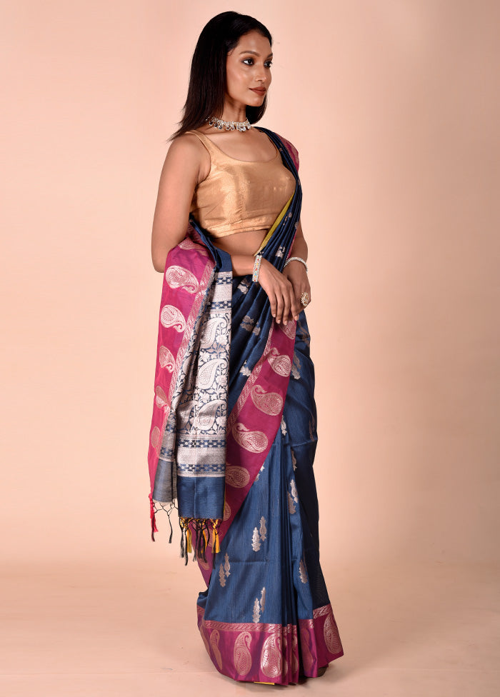 Blue Cotton Saree With Blouse Piece The Best Store To Get