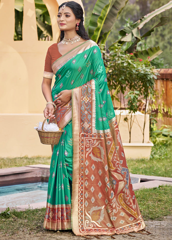 Sea Green Spun Silk Saree With Blouse Piece Buy Cheap Visit