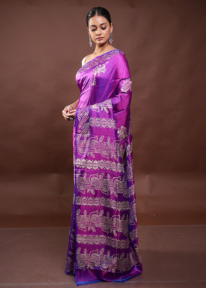 Purple Pure Bishnupuri Silk Saree Without Blouse Piece Buy Cheap Wide Range Of