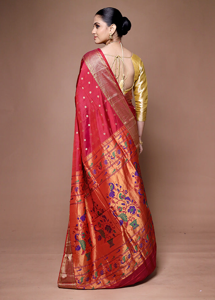 Red Handloom Kanjivaram Pure Silk Saree With Blouse Piece Cheap In China