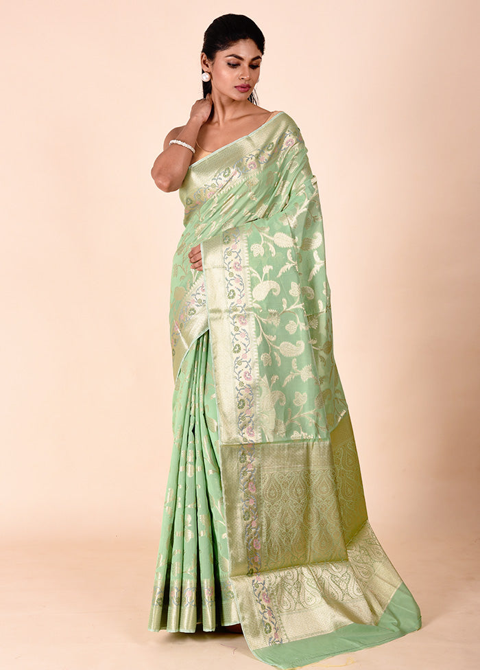 Green Kota Cotton Saree With Blouse Piece How Much