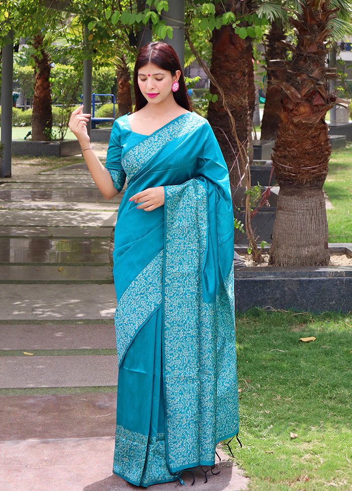 Firoza Spun Silk Saree With Blouse Piece Discount Pices