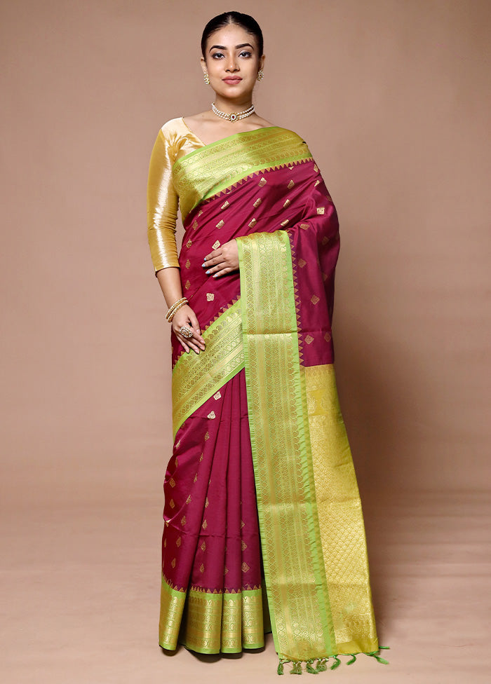 Pink Kanjivaram Silk Saree With Blouse Piece Buy Cheap Pay With Paypal