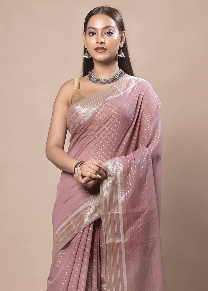 Pink Kora Silk Saree With Blouse Piece Tumblr Sale Online