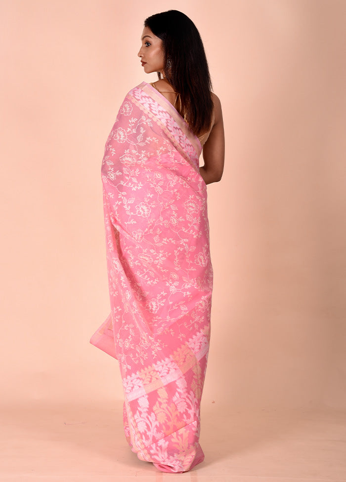 Pink Kota Cotton Saree With Blouse Piece 2025 Unisex