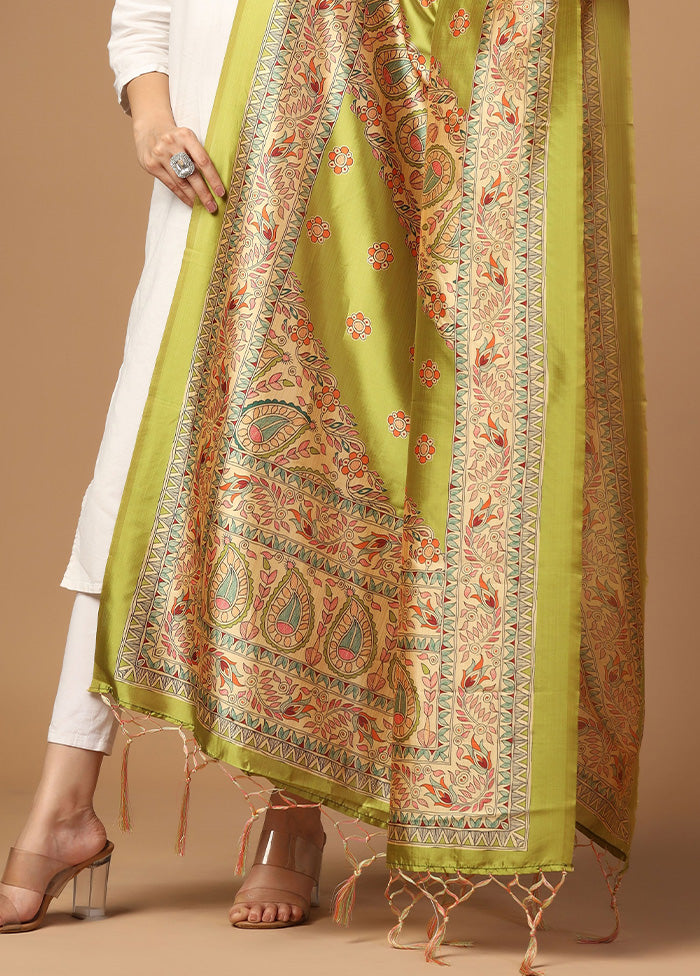 Green Art Silk Dupatta Cheap Sale Pay With Paypal