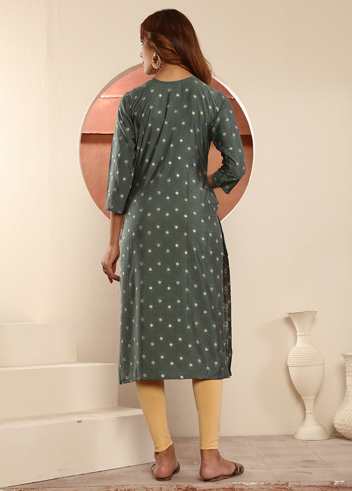 Green Readymade Viscose Kurti Cheap Sale New