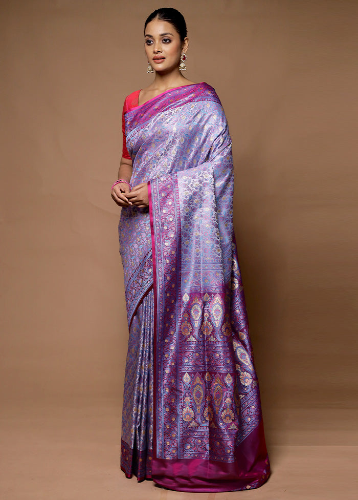 Grey Handloom Tanchoi Pure Silk Saree With Blouse Piece Cheap Sale Finishline