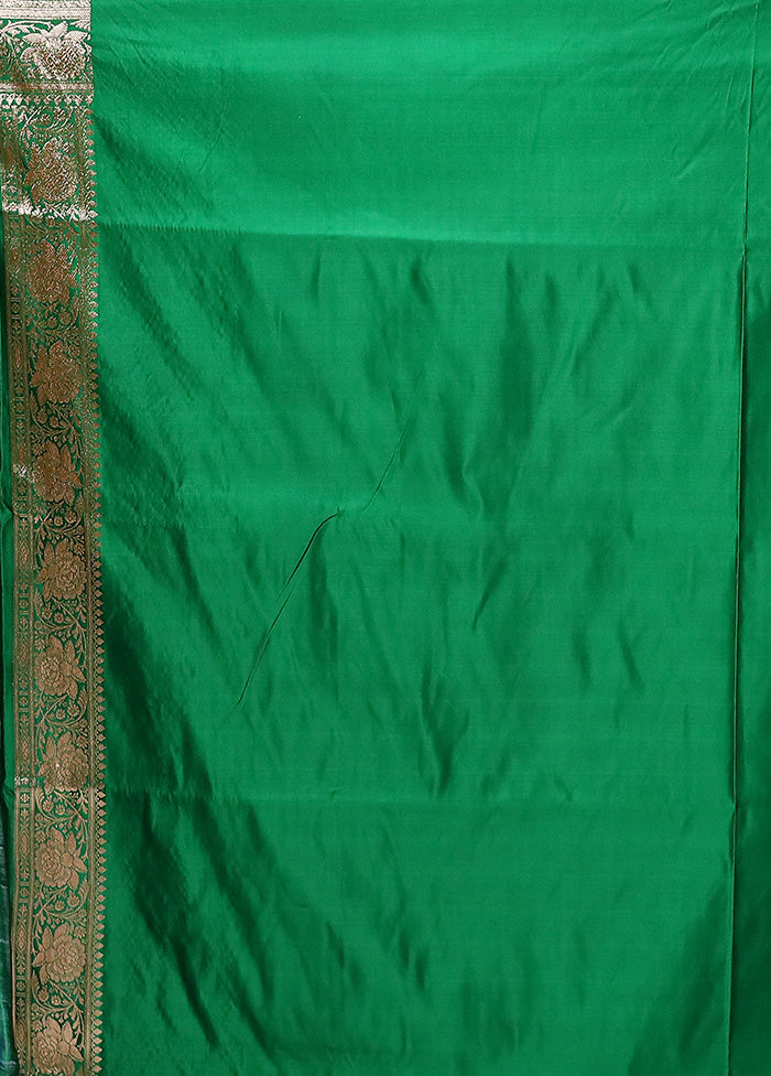 Green Banarasi Silk Saree With Blouse Piece Outlet Cheap Online