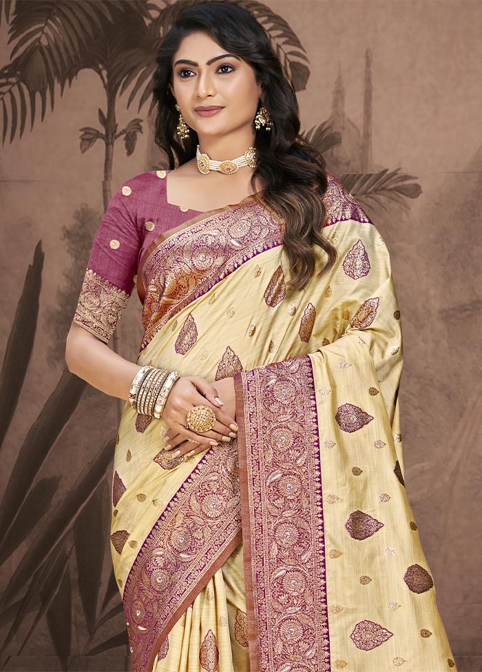 Beige Dupion Silk Saree With Blouse Piece Find Great Cheap Online