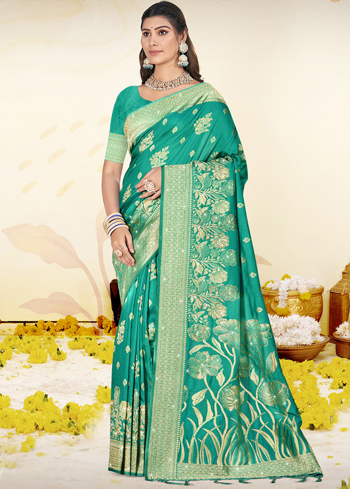 Green Spun Silk Saree With Blouse Piece Buy Cheap Cost