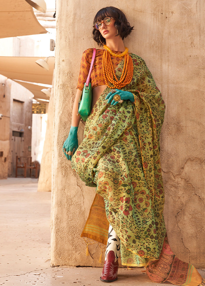 Green Spun Silk Saree With Blouse Piece Discount Wiki