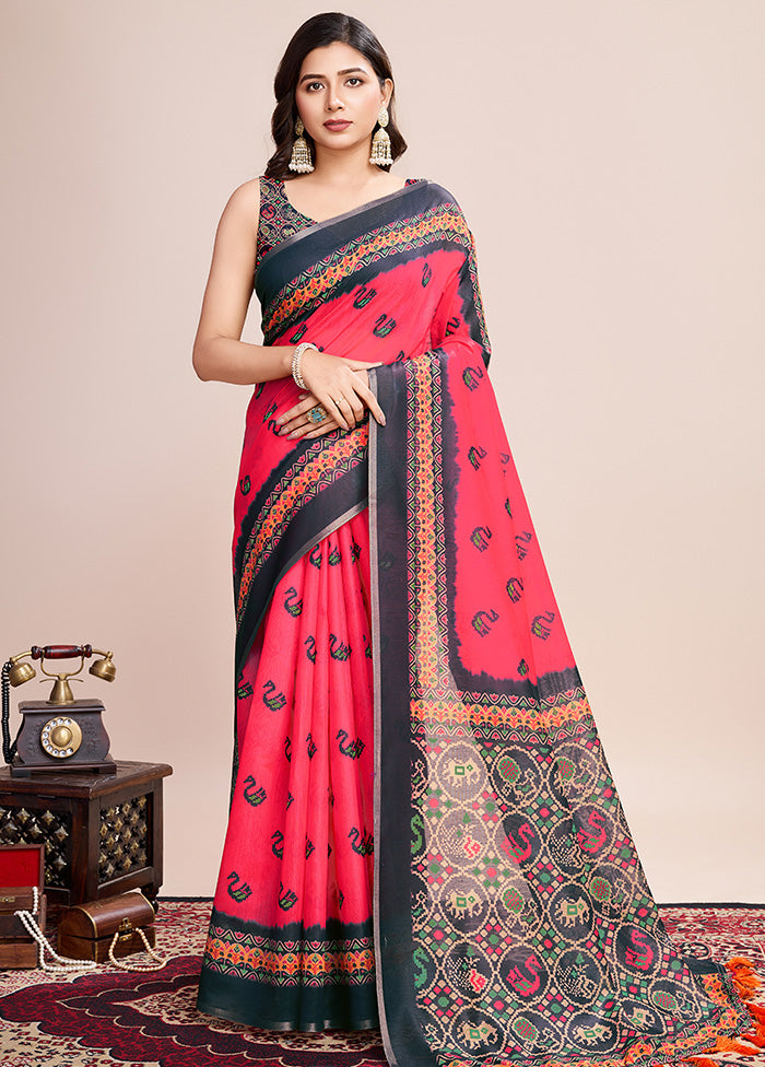 Multicolor Linen Silk Saree With Blouse Piece Recommend Sale Online