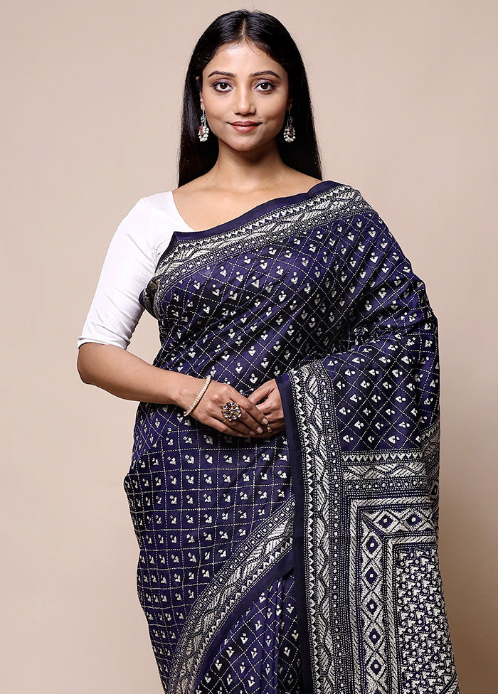 Violet Handloom Kantha Stitch Pure Silk Saree With Blouse Piece Outlet Where Can You Find