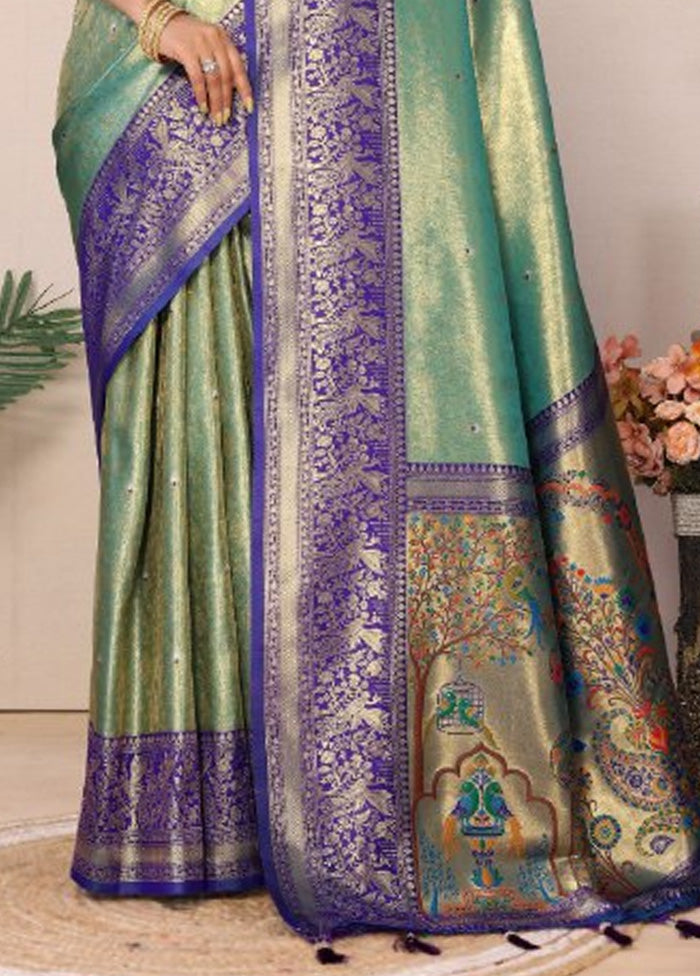 Sea Green Banarasi Silk Saree With Blouse Piece Quality From China Cheap