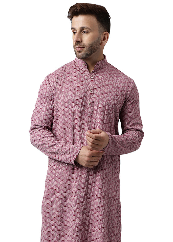 Pink Silk Embroidered Kurta Shop Sale Online