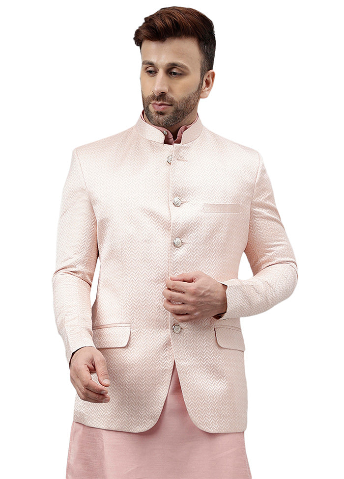 Pink Viscose Jacquard Blazer Outlet Best Sale