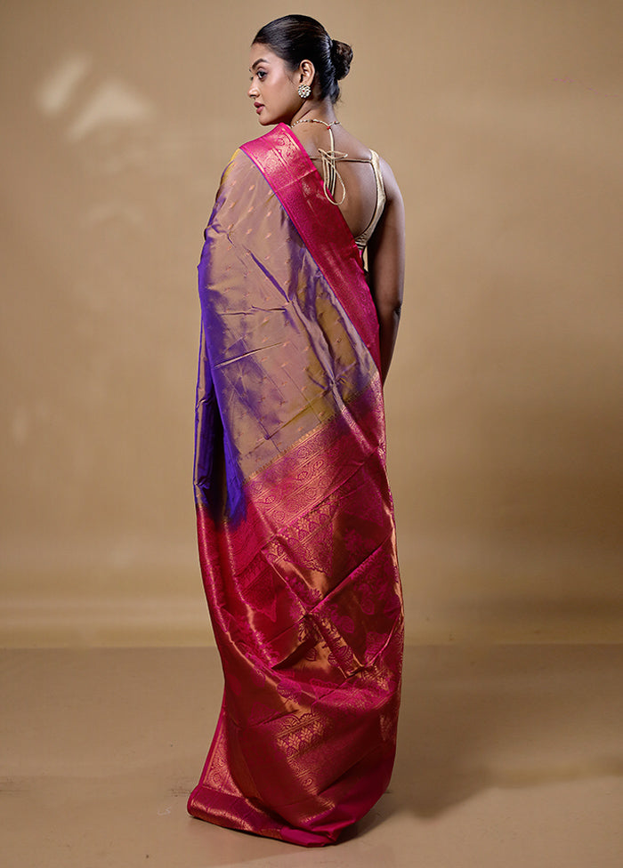 Pink Kanjivaram Silk Saree With Blouse Piece Free Shipping For Sale