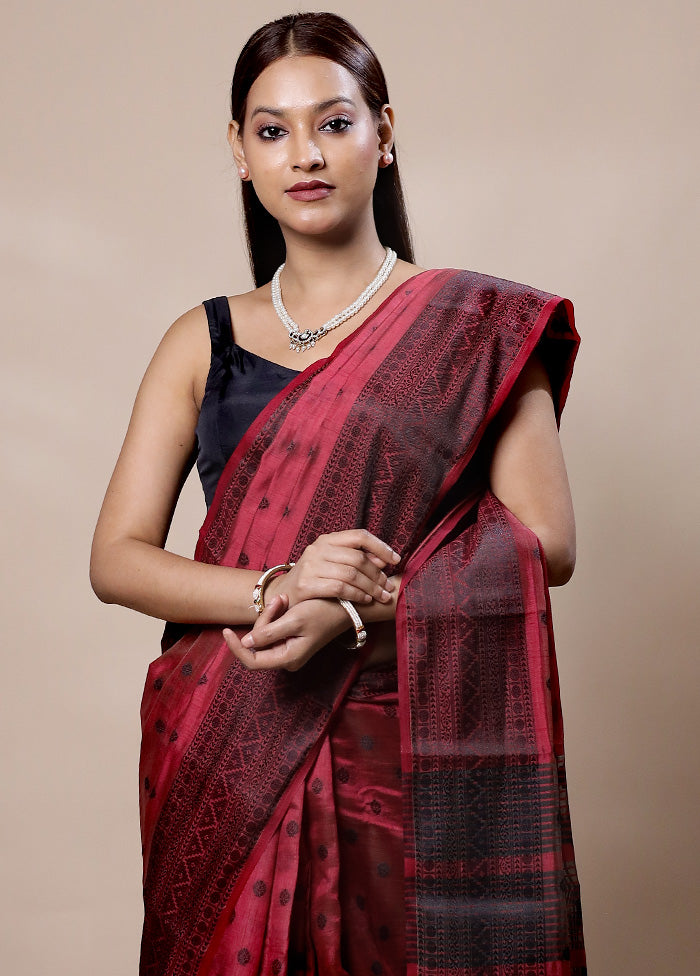 Pink Dupion Silk Saree With Blouse Piece Cheap Sale View