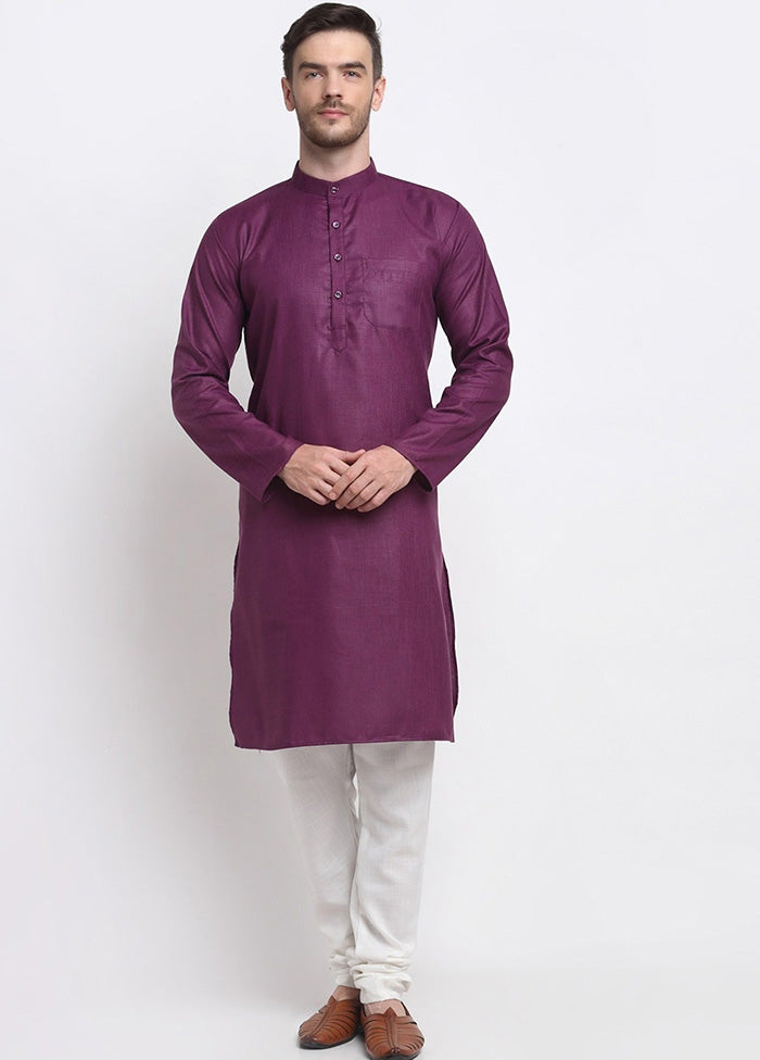 Purple Cotton Kurta And Pajama Set Outlet Looking For