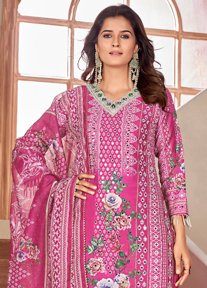 3 Pc Multicolor Readymade Silk Suit Set Cheap Pice Cost