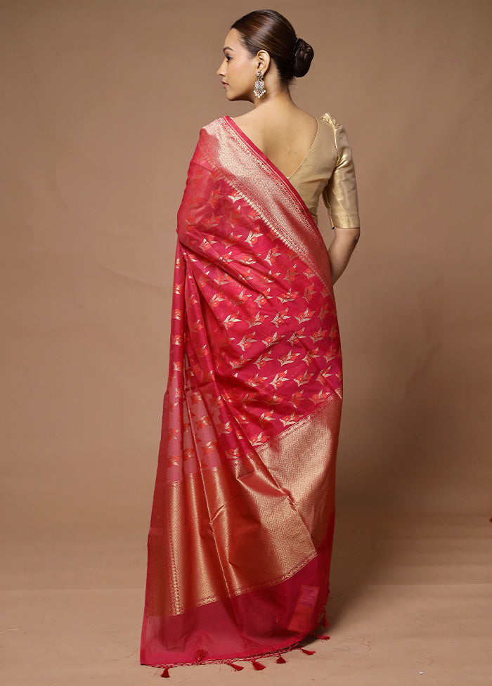 Pink Kora Silk Saree With Blouse Piece Best Store To Get Cheap Online