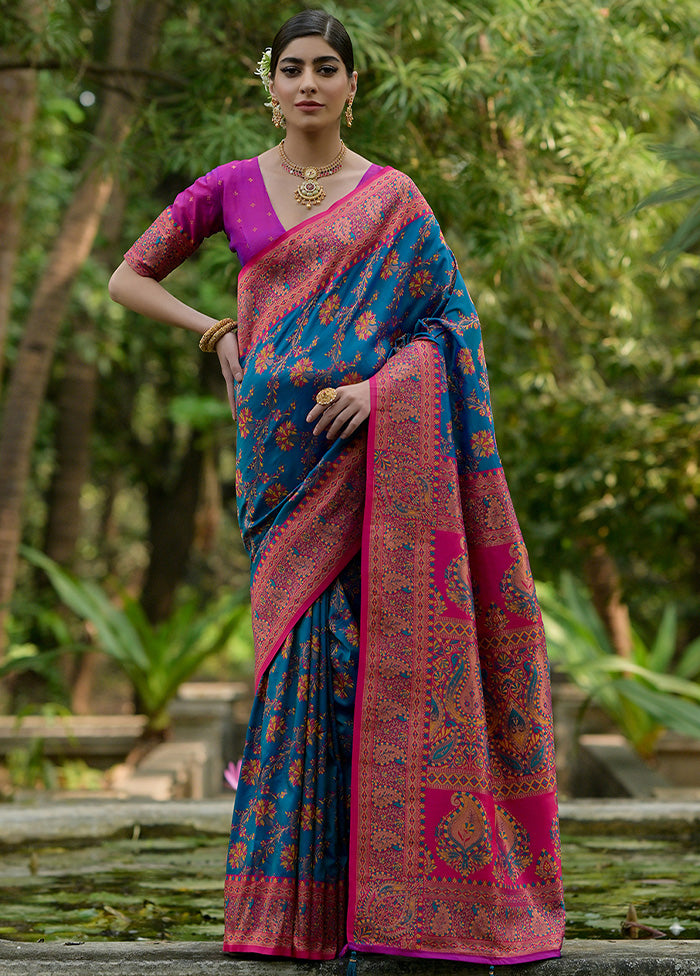 Firoza Pasmina Silk Saree With Blouse Piece Outlet Low Shipping Fee